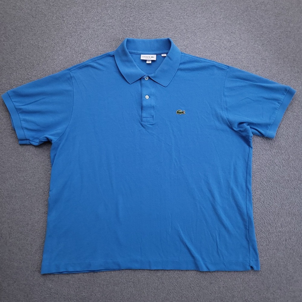 Lacoste Polo Shirt Mens Size 8 3XL Pique Cotton Golf Blue Logo Classic Fit